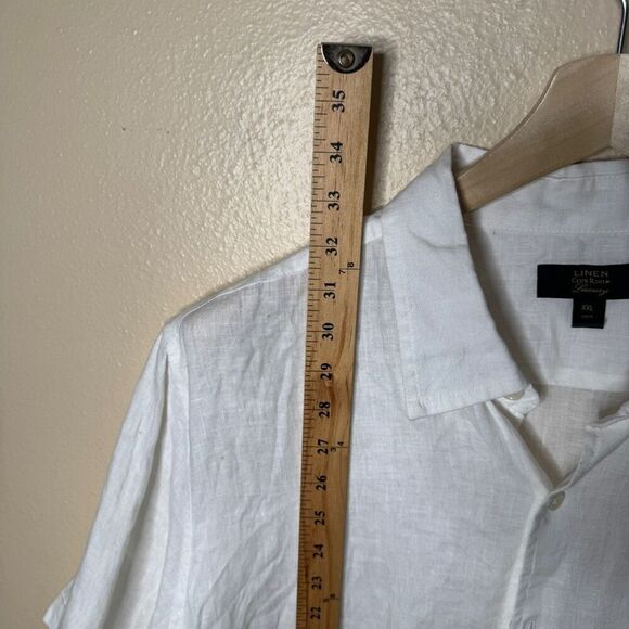 Club Room Luxury Linen Shirt Mens XXL White Button Up Short Sleeve Linen NWT - Picture 6 of 7